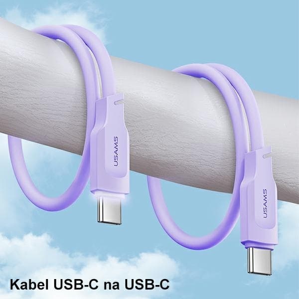 USAMS USB-C/USB-C Kabel SJ567 Lithe Series 100W 1.2m Svart