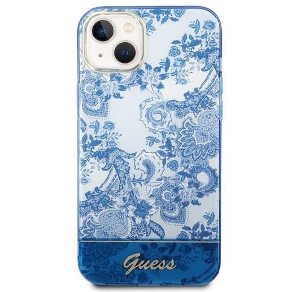 GUESS iPhone 14 Plus -kuori Porcelain Collection - Sininen Blå