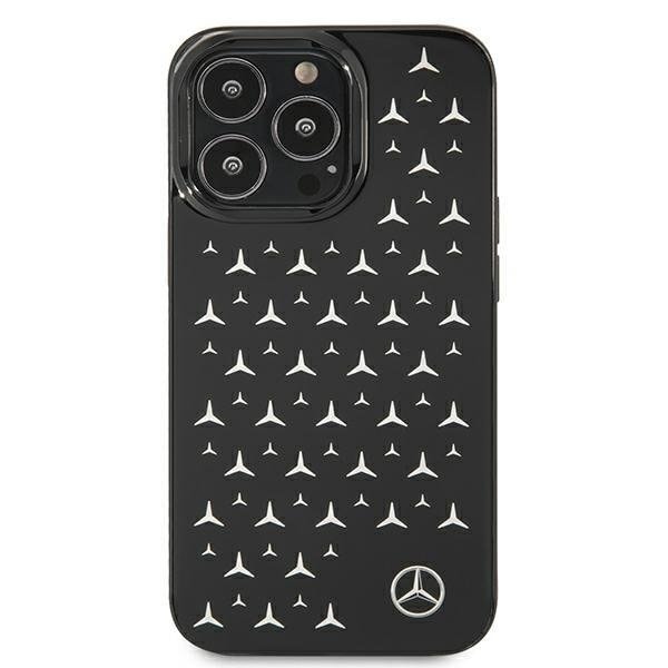 Mercedes Cover iPhone 13 Pro Silver Stars Pattern - Sort Black
