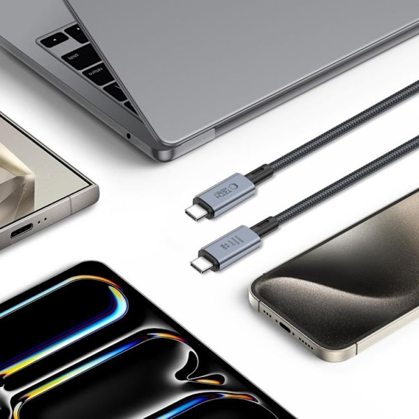 Tech-Protect USB-C till USB-C kabel Ultraboost 40GBPS PD 240W 2m Grå