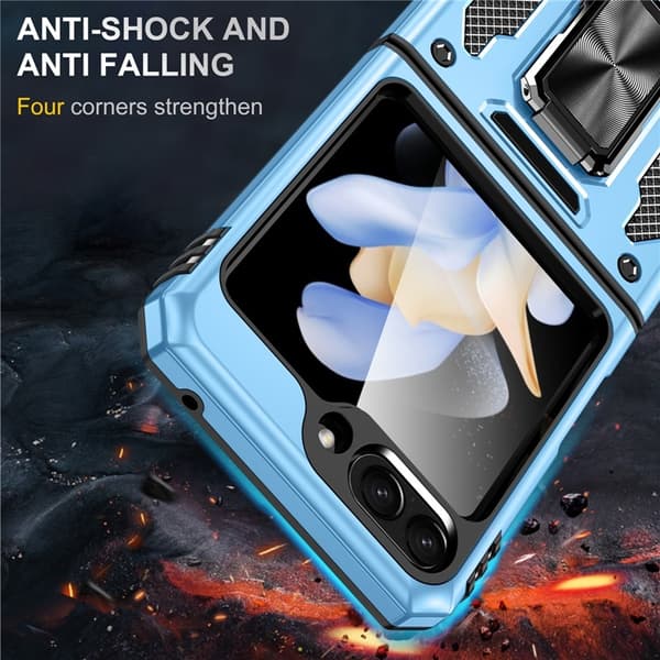 Mobilskal till Galaxy Z Flip7 FE/Z Flip6 Armor Kickstand Blå