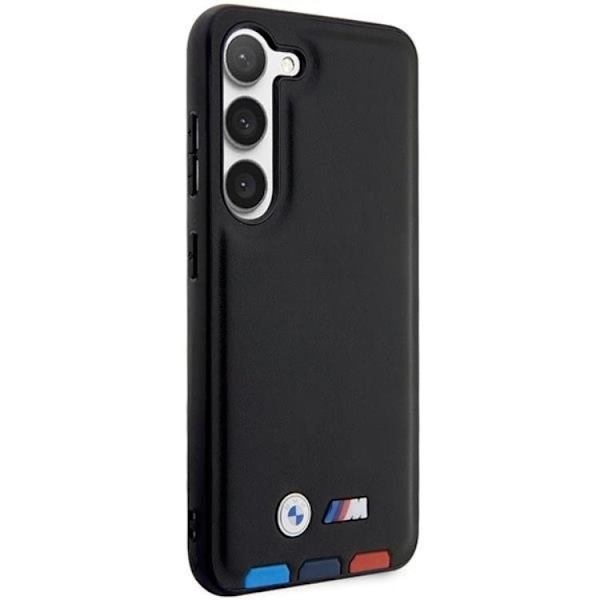 BMW Galaxy S23 Plus Skal Läder Stamp Tricolor - Svart Svart