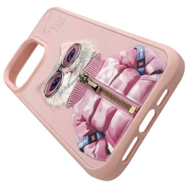 Nimmy Mobilskal till iPhone 15 Pro Max Cool & Cute 2.0 Cat - Rosa Rosa