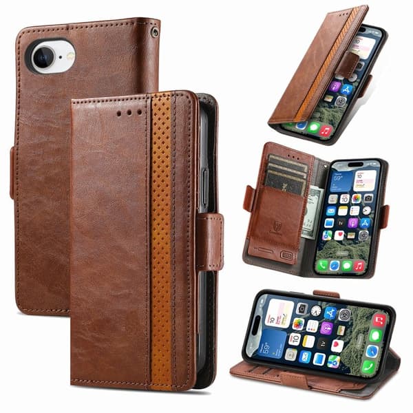 CASENEO Mobilskal till iPhone 16e KonstLäder - Dark Brown