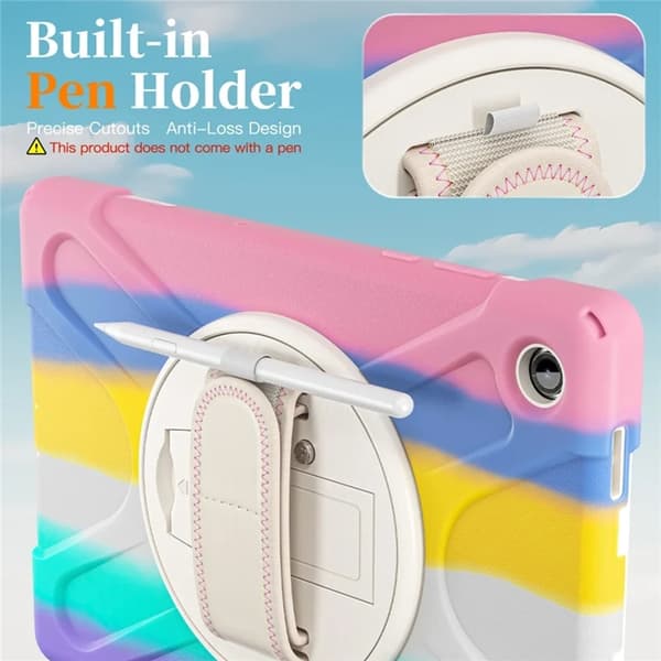 Mobilskal till Galaxy Tab A11 Plus Kickstand Silikon Axelrem Rosa