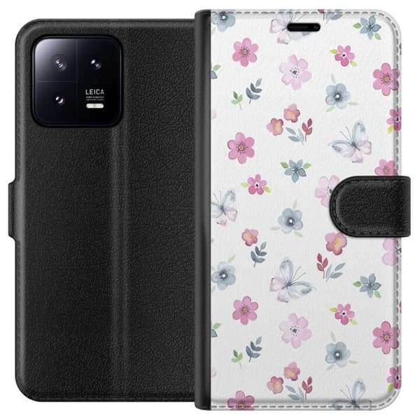 Pungcover til Xiaomi 13 med Blomster og sommerfugle