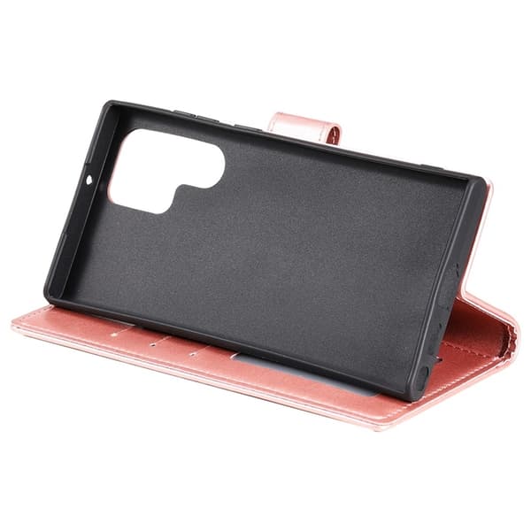 Galaxy S26 Ultra Plånboksfodral Imprinted Totem Konstläder - Roséguld Roséguld