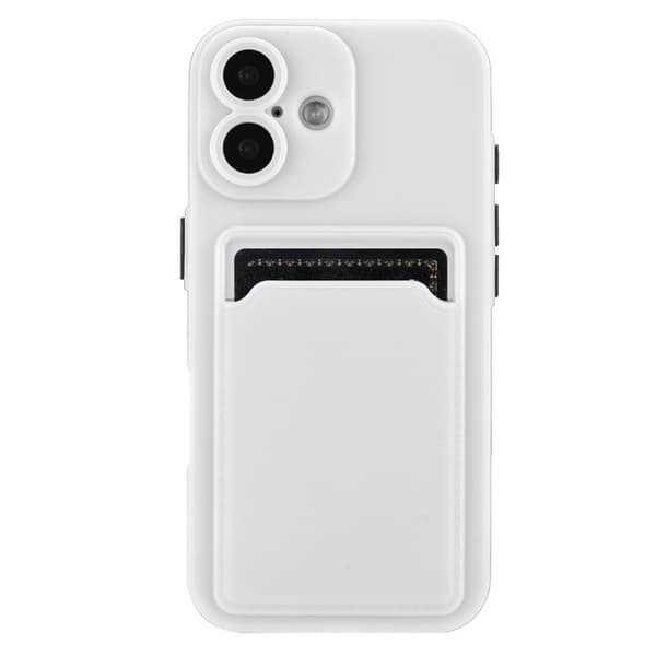 Mobilskal till iPhone 16 Plus Korthållare TPU - Vit Vit