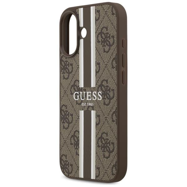 Guess telefontaske til iPhone 17 MagSafe 4G trykte striber - brun Brun
