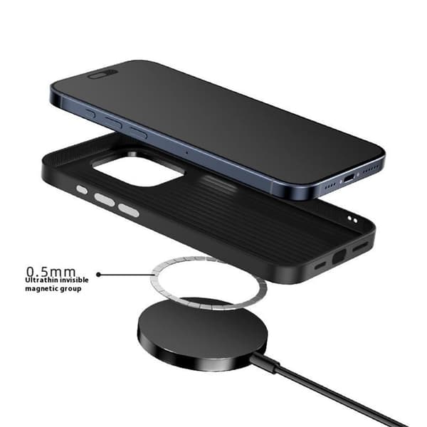 ABEEL Mobilskal till iPhone 14 Pro Max PC TPU Aluminium PU Läder Textur 1
