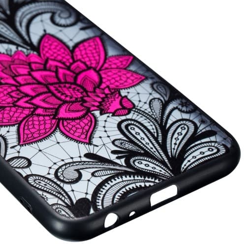 Embossed Flower Skal till  Samsung Galaxy J4 Plus - Red Flower