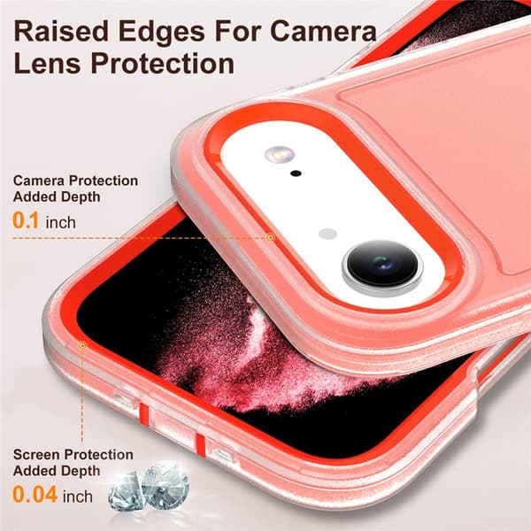Mobilskal till iPhone Air Kickstand Silikon - Transparent/Orange Transparent