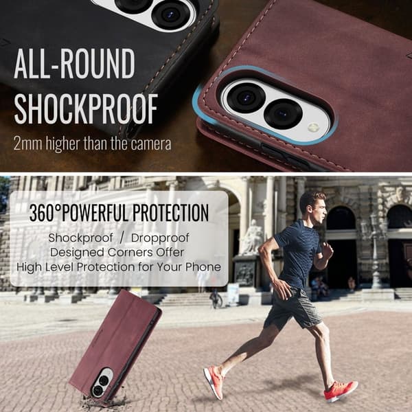 CASEME 013 Plånboksfodral för Samsung Galaxy S25 Edge - Röd