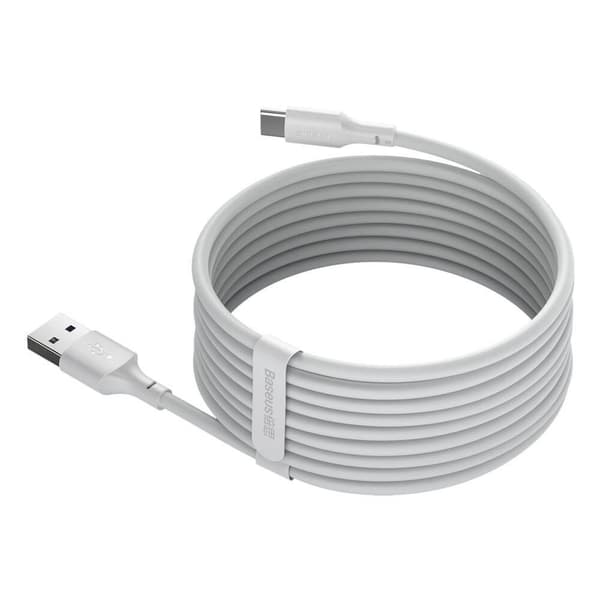 Baseus 2-pack USB-C till USB-A kabel 40 W 5 A 1.5m Vit Vit