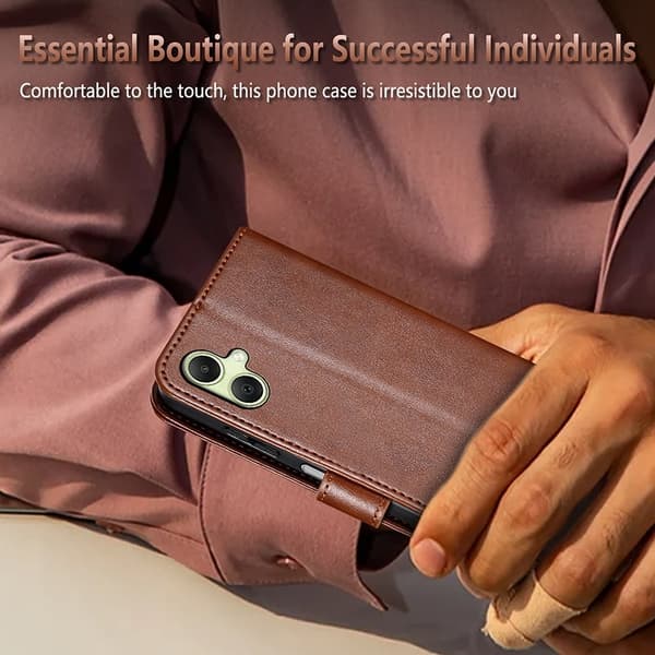 AZNS Samsung Galaxy A06 Plånboksfodral Anti-Scratch Konstläder - Brun
