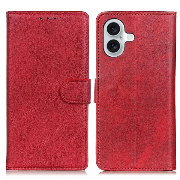 iPhone 17 Plånboksfodral Cowhide Texture - Röd Röd
