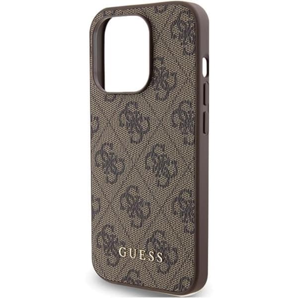 Guess Mobilskal till iPhone 15 Pro Metall Gold Logo - Brun