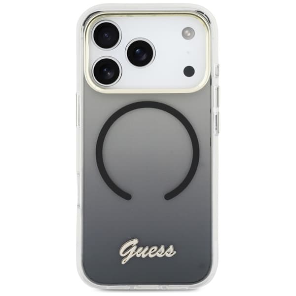 Guess Mobilskal För iPhone 17 Pro Max MagSafe IML Gradient Script Metal - Svart Svart