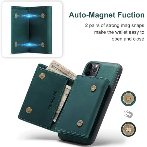 DG.MING M1 Wallet Mobilskal med Kickstand för iPhone 11 Pro - Grön