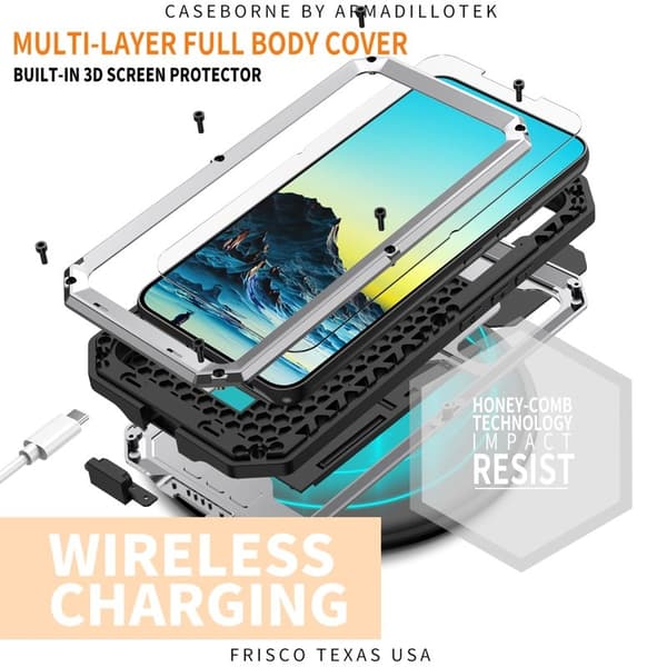 R-JUST Mobilskal till Galaxy S22 5G Metall+Silicone Silver