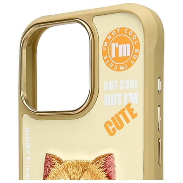 Nimmy Telefontaske til iPhone 16 Pro Cool & Cute 2.0 Cat - Khaki