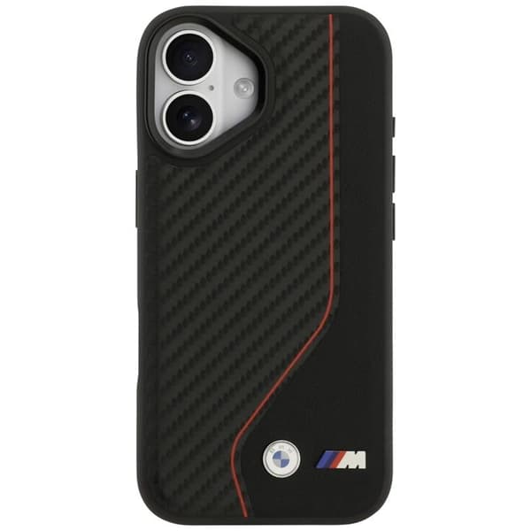 BMW Mobilskal till iPhone 17 MagSafe M Carbon Line & Logo - Röd Röd