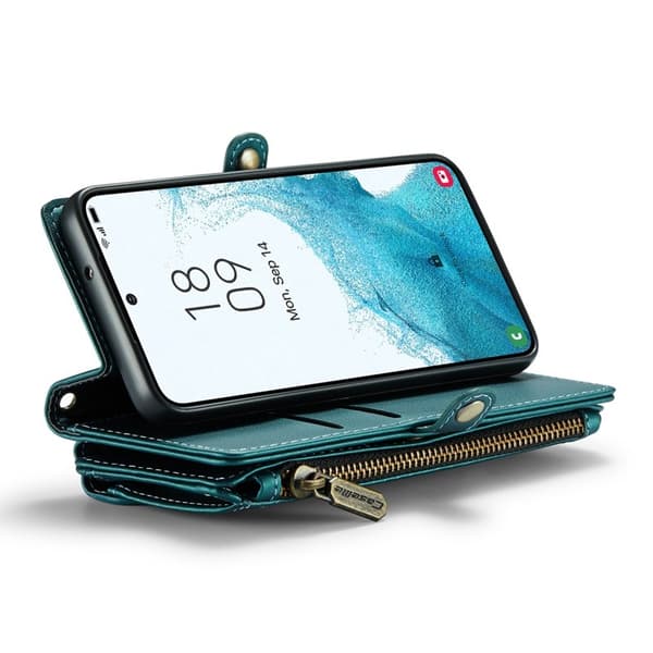 CASEME Plånboksfodral Konstläder för Samsung Galaxy S22+ 5G - Grön