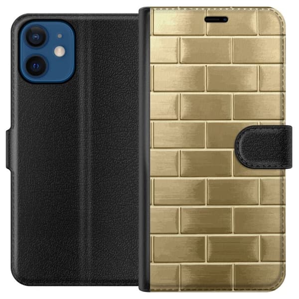Plånboksfodral till Apple iPhone 12 mini med Gyllene Murstenar