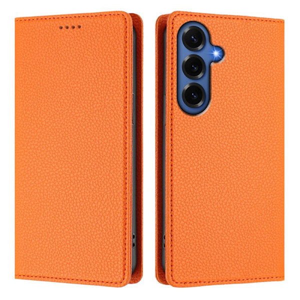 Plånboksfodral för Samsung Galaxy S26 Plus RFID Blocking Konstläder - Orange
