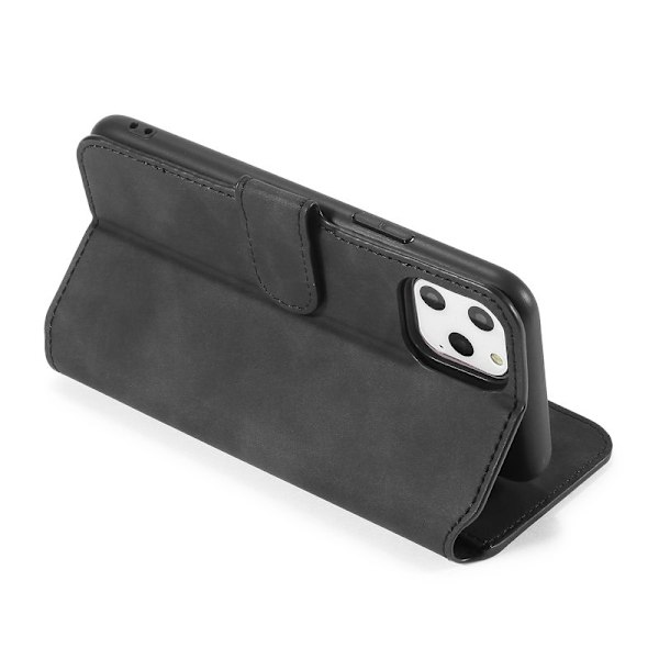 DG.MING Retro Konstläder Plånboksfodral för iPhone 11 Pro - Svart