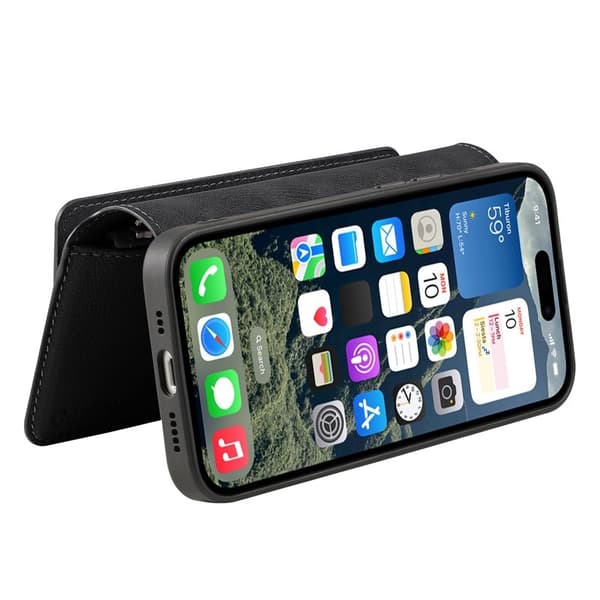 CASENEO MW-02 iPhone 16 Plus Plånboksfodral Konstläder - Svart