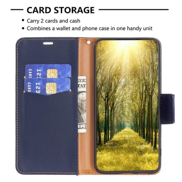 iPhone 15 Plånboksfodral med Rem - Mörkblå