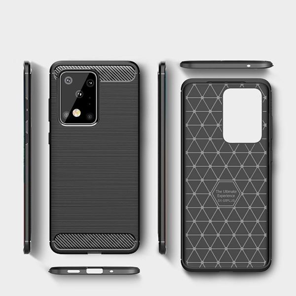 Carbon Fiber Brushed Skal för Galaxy S20 Ultra - Svart Svart