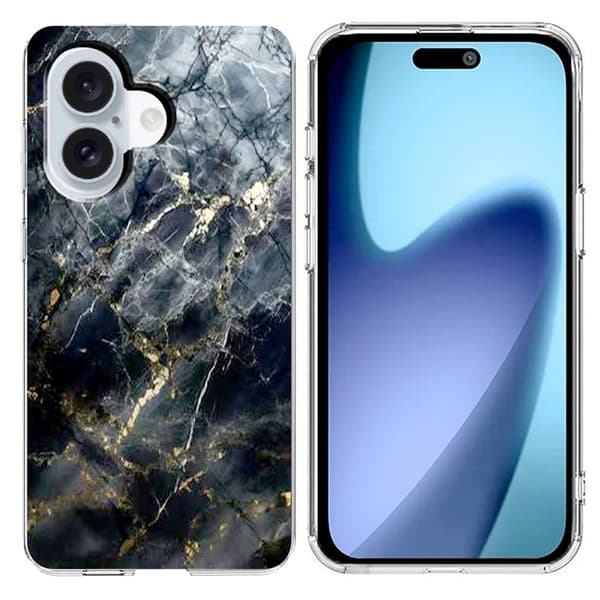 Mobilskal till iPhone 17 Marble Pattern Printing Soft - Svart Svart