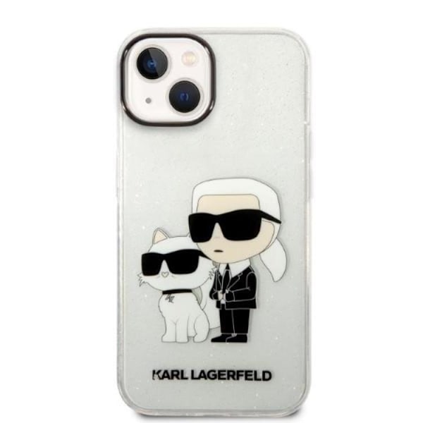 Karl Lagerfeld iPhone 14 Plus Skal IML GLIT NFT Karl & Choupette - Clear