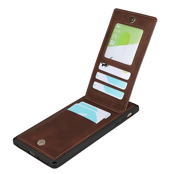 Skal med Kortplatser till iPhone 7/8 Plus - Brun Brown