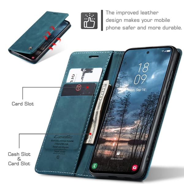 CASEME 013 Plånboksfodral för Samsung Galaxy S25 Edge - Blå