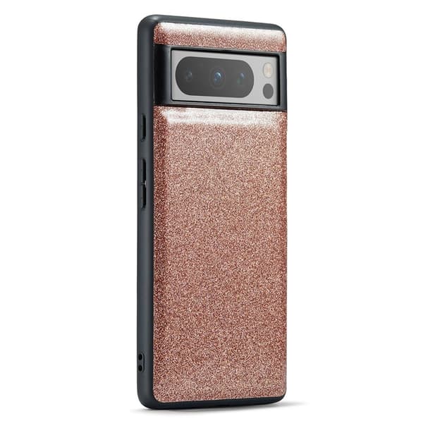 DG.MING Mobilskal till Google Pixel 8 Pro Glitter PU Läder Guld