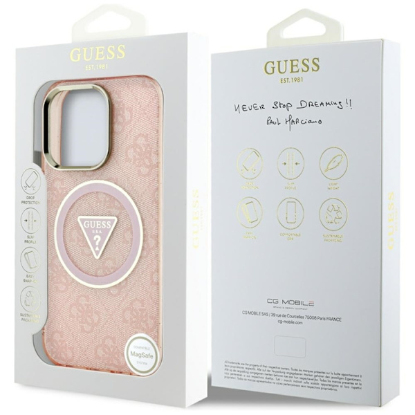 Guess Mobilskal till iPhone 16 Pro Max Magsafe Glitter - Rosa