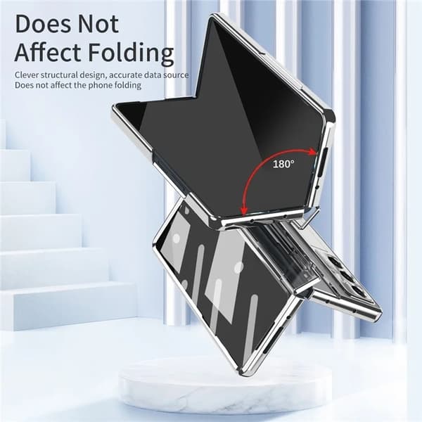 Mobilskal till Galaxy Z Fold7 Kickstand med Skärmskydd - Silver Silver