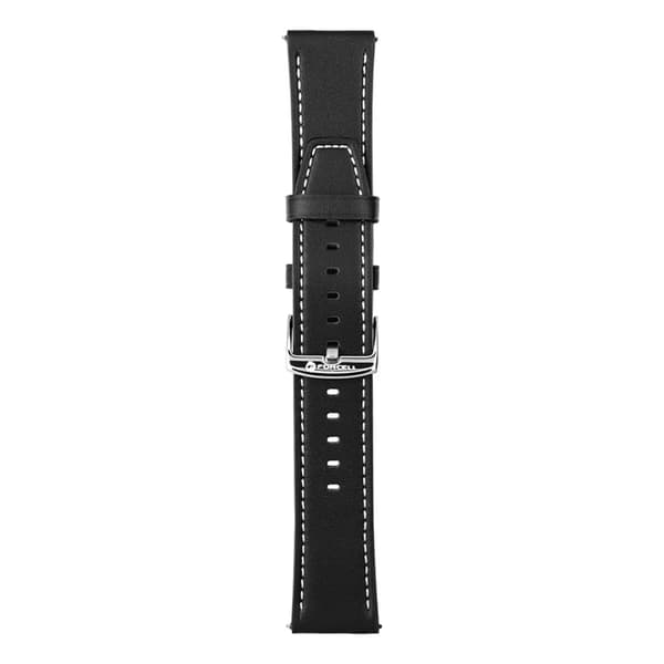 Forcell Galaxy Watch 22mm Armbånd Øko Læder - Sort Svart
