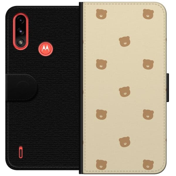 Plånboksfodral till Motorola Moto E7 Power med Björnmönster
