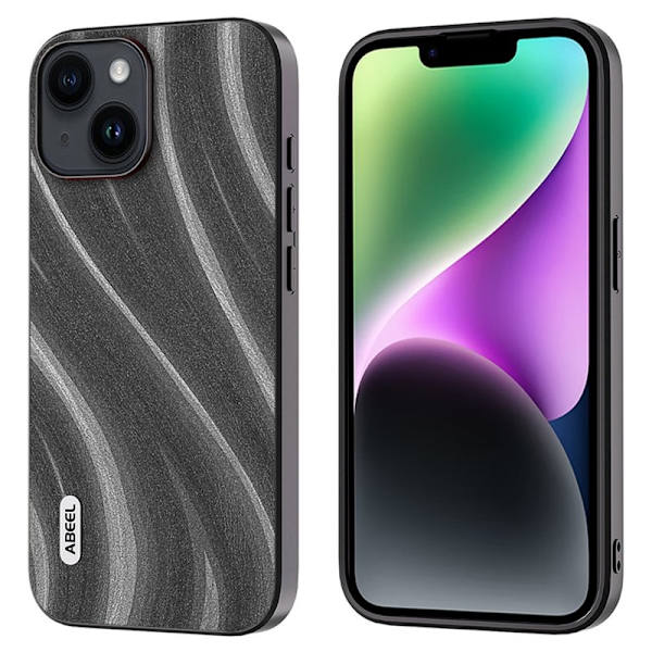 ABEEL Milky Way Mobilskal till iPhone 14 Plus PU Läder Grå