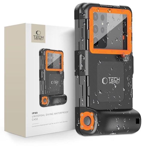 Tech-Protect Universala Vattentät Mobilväskor Diving - Svart/Orange