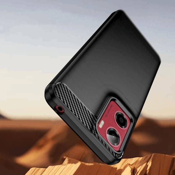 Tech-Protect Telefontaske til Motorola Moto G05/E15 TPU Carbon - Sort Svart
