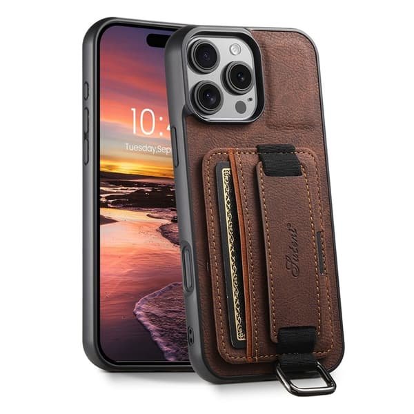SUTENI Mobilskal till iPhone 16 Pro Max Litchi Texture - Brun Brun
