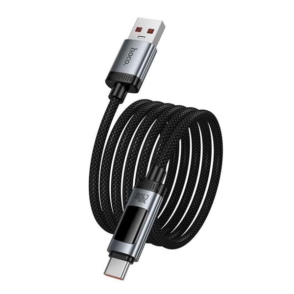 HOCO USB-A til USB-C 100W Kabel 6A 1.2m med Display U148 - Sort Svart