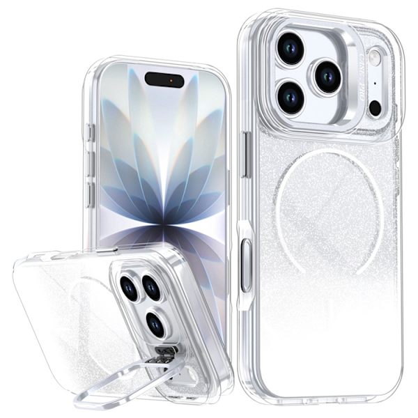 Mobilskal till iPhone 17 Pro MagSafe Shockproof Glitter Gradient - Vit Vit