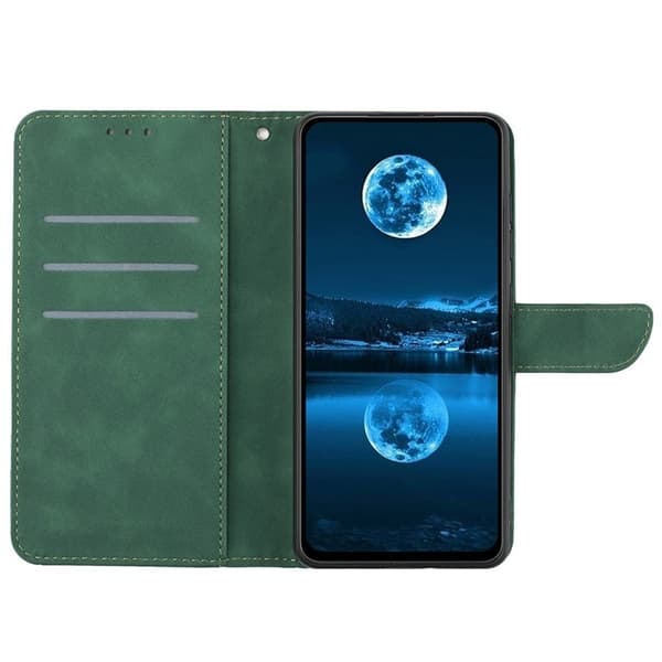 Sony Xperia 1 VII Plånboksfodral Skin Touch Lines Imprinted Grön