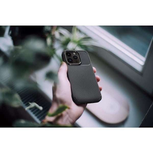 Telefontaske til iPhone 15 Pro Carbon Premium - Sort Black